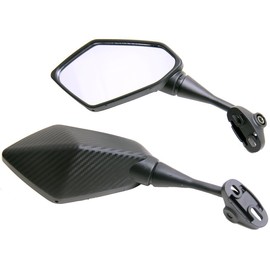 MotorToGo One Pair Carbon Fiber look Sport Bike Mirrors Compatible for 2016 Honda CBR650F