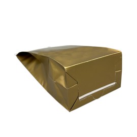 AwePackage Grease Resistant Gold Paper Tin Tie Bag with Poly Liner (50, 8 oz)