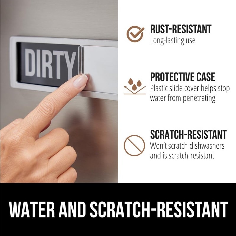 GORILLA GRIP Strong Dishwasher Magnet Clean Dirty Sign, Large Letters