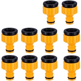 Voarge Pack of 10 Tap Connector for Taps with Thread, 1/2 Inch 3/4 Inch BSP 2-in-1 Tap Connector Faucet Adapter Garden Tap Connector for Taps with Thread