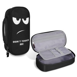 FINPAC Pencil Case, Large Capacity School Pencil Case with Built-in Pen Slot, Pencil Pouch w/Double Zipper and Inner Mesh Layer, Portable Stationery Pencil Bag, (Don't Touch)