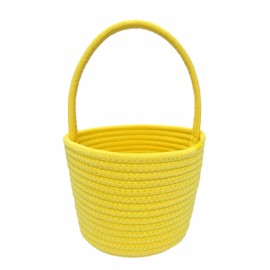 Prudance Small Woven Basket Handle Bag, 6" x 5",Yellow