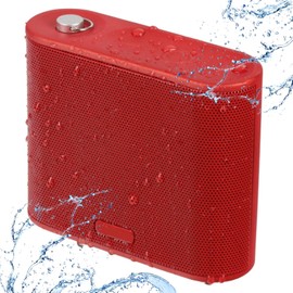 Portable Bluetooth Speakers, IPX7 Waterproof Wireless Speakers, TWS Stereo Sound, 18H Playtime, Wireless Speaker for Home Shower Pool Beach Outdoor (Red)