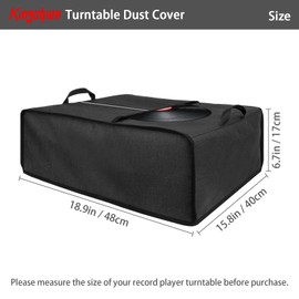 Kingshion Turntable Dust Cover, Record Player Protective Case Compatible with SL-Q300/SL-B250 /SL-B260/SL-BD20/SL-BD27/SL-BD35/SLD-20/SL-PC11/SL1200/SL1210 Pioneer PLX 1000-Dark Grey