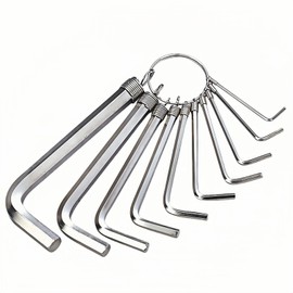 RyanDesign 10pc Metric Hex Key Set - Professional Grade Cr-V Steel, Rust-Resistant, Keyring Design | Fits Bike, Furniture, Auto Repair | 1.5-10mm (1.5,2,2.5,3,3.5,4,5,6,8,10mm)