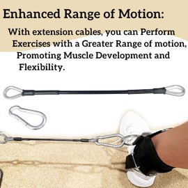 Sharutia Gym Machine Extension Cables 10" (Pair) Compatible with Bowflex Gyms Accessories, Xtreme Home Gym