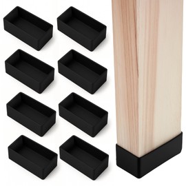(8 PCS) 2x4 Wood Post Rubber End Caps (1.57" x 3.15") – Waterproof and Weather-Resistant Rubber Caps for Table Legs, Chair Legs, Armrests, and Outdoor Lumber Posts (Black)