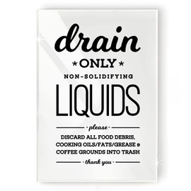 Reilly Originals 4x6 Inch Drain Only Non-Solidifying Liquids Designer Sign ~ Ready to Stick, Lean or Frame