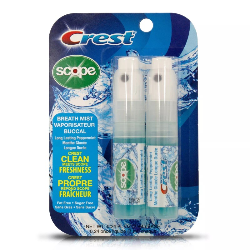 Crest Scope Mint Breath Mist Spray Pack of 12 Travel