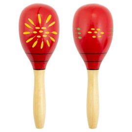 TIGER Decorated Wooden Maracas Red