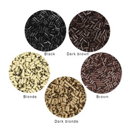 500 Pcs Micro Rings Links Beads 3.0x2.6x6.8mm Copper Tubes for Feather I Tip Hair Extensions (Black)