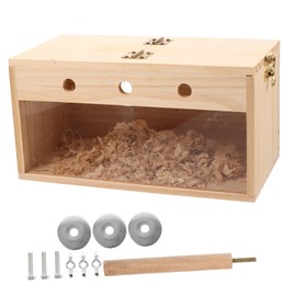 Totority Transparent Parakeet Nesting Bird Breeding House with Buckle Lid for Budgies and Conures Garden Accessory for Your