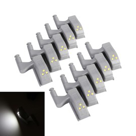 Milltrip Cabinet Hinge LED Lights, Hinge Lights for Cabinets, 10Pcs 3.1 x 2 x 2in LED Light Universal Cabinet Cupboard Closet Wardrobe LED Hinge Light for Home Kitchen (Cool White)