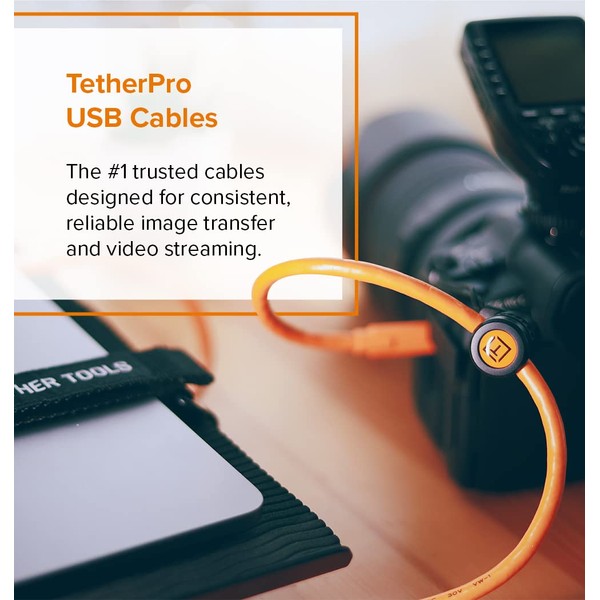 Tether Tools TetherPro USB 3.0 to USB Female Active Extension Cable | for Fast Transfer Between Camera and Computer | High Visibility Orange | 16 Feet (5 m)