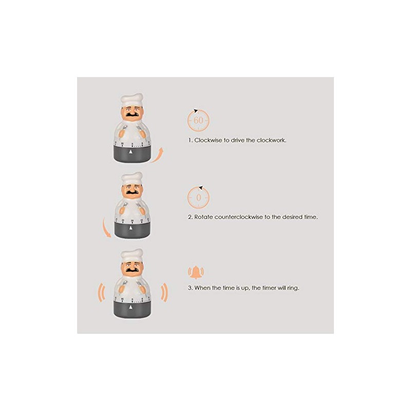 Jayron Kitchen Timer Count Down Timer Mechanical Timer 60 Minutes