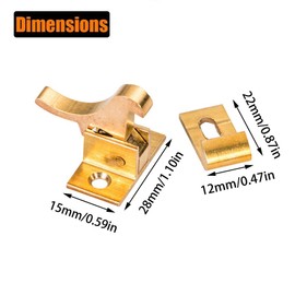 4 Pack Brass Heavy Duty Elbow Latch Window - Cabinet Door Latch for Home/Office/Cabinet Doors &Window Doors，with Mounting Screws