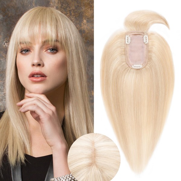 Rich Choices Human Hair Topper #12P613 Golden Brown&Bleach Blonde Hair