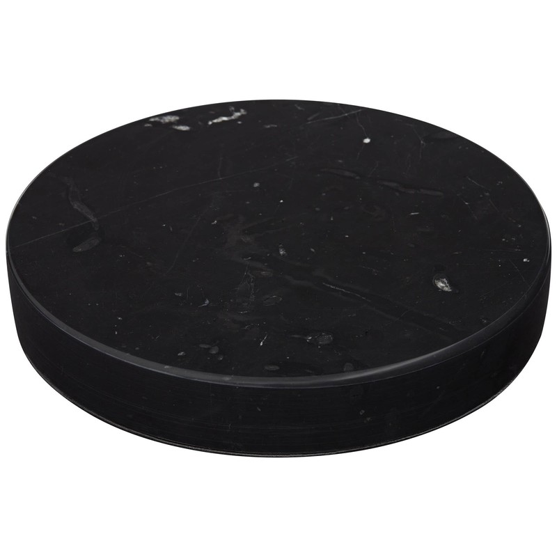 Black Marble 8" Wide x 1" High Round Pedestal Lamp