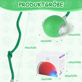 Cat Toy Electric Ball, Cat Toys Self-Employment with LED, Low-Noise Automatic Cat Toys, Interactive Cat Toy Cat Ball with Rope, Cat Toy for Cats