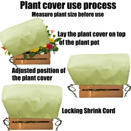 EJW 3 Piece Freeze Protection for Plants, (23.8'' x 11.8'' x 11.8'') Frost Cloth for Plants，Plant Protectors for Winter，Frost Blankets for Plants， Used for Flower pots, Flower Boxes, Small Plants