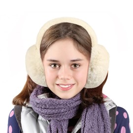 SOIMISS Christmas Earmuffs Plush Fluffy Christmas Ear Warmers Winter Warm Ear Covers Ear Muffs Headband for Women Girls, beige