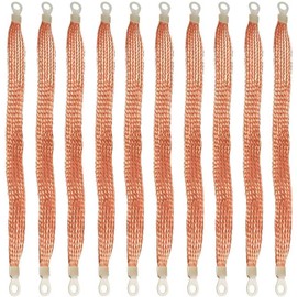 10 Pieces Universal Automotive Strap Ground Cable Heavy-duty Engine Earth Car Earth Strap Braided Flexible Earthing Strap for Bridge Accessories Grounding Wire Electric Box Connection Earth Strap 12v