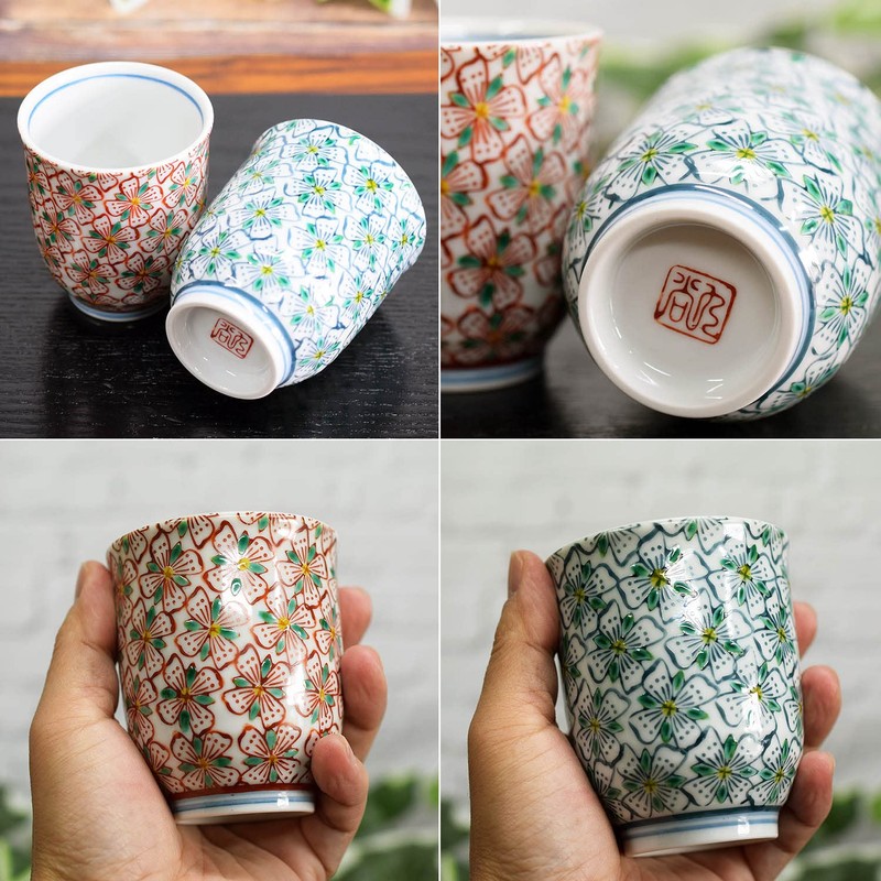 Couples Rice Bowl, Teacup, Pair of Tableware Set, Kutani Ware,