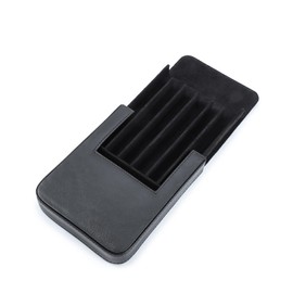 Hiram Leather Fountain Pen Case for 6 Pens, Portable Leather Pen Storage Box with Hidden Magnetic Snap Closure Design (Black)