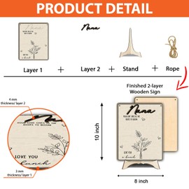 DIY Grandma Craft Hand Print, Handprint Art Wooden Craft Plaque Sign, Custom Mothers Day Gift for Grandma, Crafts for Grandmas from Kids, Grandson, Toddlers, Floral Bouquet Baby Keepsake 8x10in