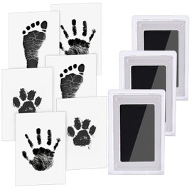 Baby Handprint and Footprint XL Size Kit,3 Packs Baby Handprint Ink Pads with 6 Imprint Cards Safe for Baby Shower Gifts