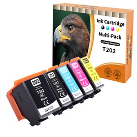 202XL Printer Cartridges Replacement for Epson 202 XL Compatible with Epson Expression Premium XP-6100 XP-6000 XP-6105 XP-6001 XP-6005 (1 Black, 1 Photo Black, 1 Cyan, 1 Magenta, 1 Yellow)