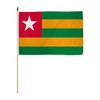 Togo 12x18in Stick Flag - 1 dozen pack