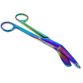 Titanium Coated Multi Rainbow Color Lister Bandage Scissors Shears 7.25" (18.4cm) (Pack of 10)
