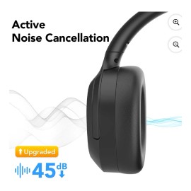 IKT NEW IKT LE824 ANC Active Noise Canceling Headphones Over The Ear Black Wireless
