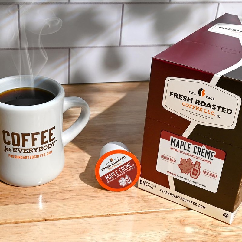 Fresh Roasted Coffee, Maple Crème, Flavored Coffee Pods, 72 Count