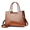Queen-b Leather Bag, 2-Way Croco Embossed Stylish, Elegant, Women's Tote