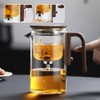 Enchantipot Magic Tea Pot, Water Separation Glass Teapot With Wooden