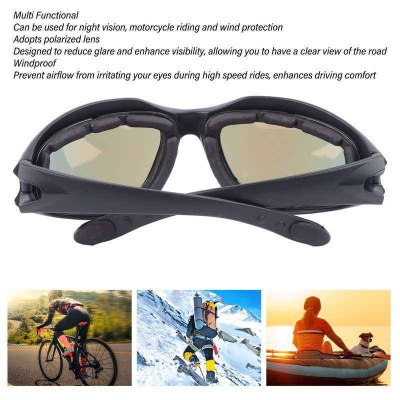 Polarized Motorcycle Riding Goggles Reduce Glare Full Frame Windproof Cycling