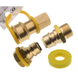 3/4" Female & Male Gas Connectors for Natural Gas and Propane Supply for Generators - 4-Pack Dual Fuel Quick Connect Disconnect Fittings