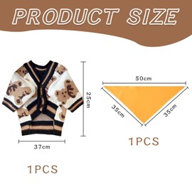 1 Piece Of Dog Clothes And 1 Piece Of Saliva Towel, Cute Dog Clothes, Knitted Cardigan For Dogs, Warm Clothes For Dogs, Pet Supplies