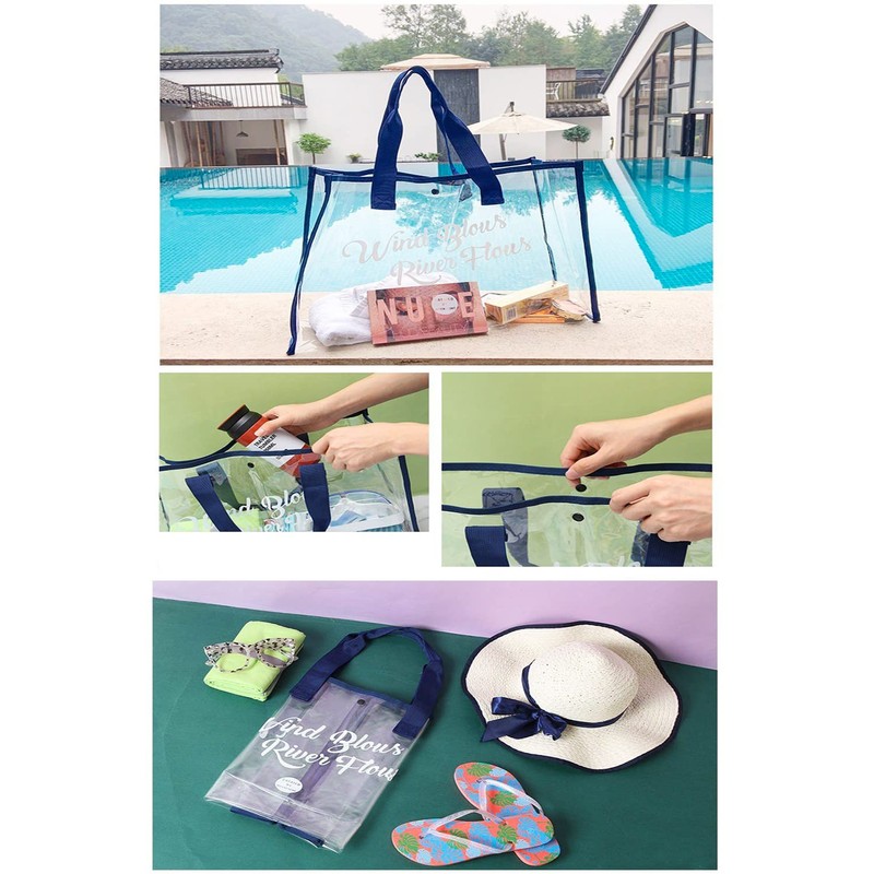 [YFFSFDC] Pool Bag Vinyl Bag Tote Bag Transparent Large Capacity