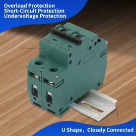 TOMSHIELE DC 20 Amp Circuit Breaker,500V 2 Pole DC Disconnect Switch for Solar PV System, DIN Rail Mount Solar Panel Disconnect Switch(C20A)