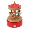 Christmas Music Box Wood Carousel Delicate Clockwork Musical Box Decoration