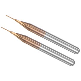 CoCud Cornend Mill Milling Cutter Mill Cutting 0.4mm Cutting Diameter 3.175mm Shank, Titanium Plated, Solid Carbide, CNC Sharpener Drill Milling Tool for PCB Wood Plastic 2pcs