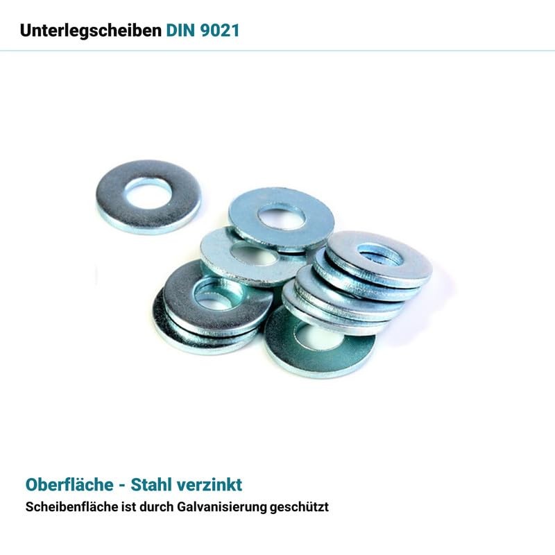 Washers M8 Galvanised Steel – DIN 9021 – Washers –