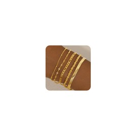 TOBENY Gold Bracelets for Women,14K Gold Plated Jewelry Sets for Women Trendy Dainty Tennis Beaded Paperclip Link Cuban Chain Bracelet Stack Stackable Accessories Bracelet Pack Gifts for Women