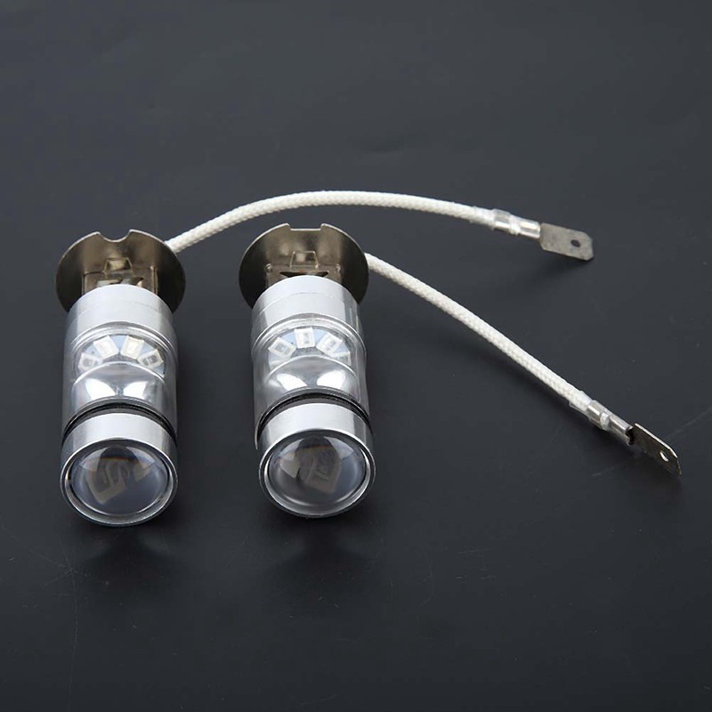 2x H3 6000K Blue 100W LED Headlight Bulbs Kit Fog