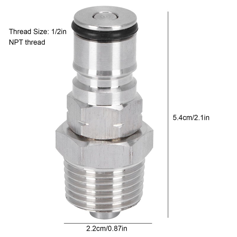 19/32‑18 Ball Lock Post with 1/2in NPT Male Thread Gas