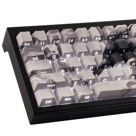 PBT 135 Keys Grey Magpie Keycaps, Side Printed-Shine Through Dye Sublimation Cherry Profile Custom Keycaps for Cherry MX Switch ANSI & ISO Layout Mechanical Keyboards