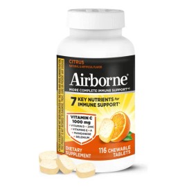 Airborne Vitamina C 1000mg Zinc Y D Tabletas Masticables 116 Na                                                                                       